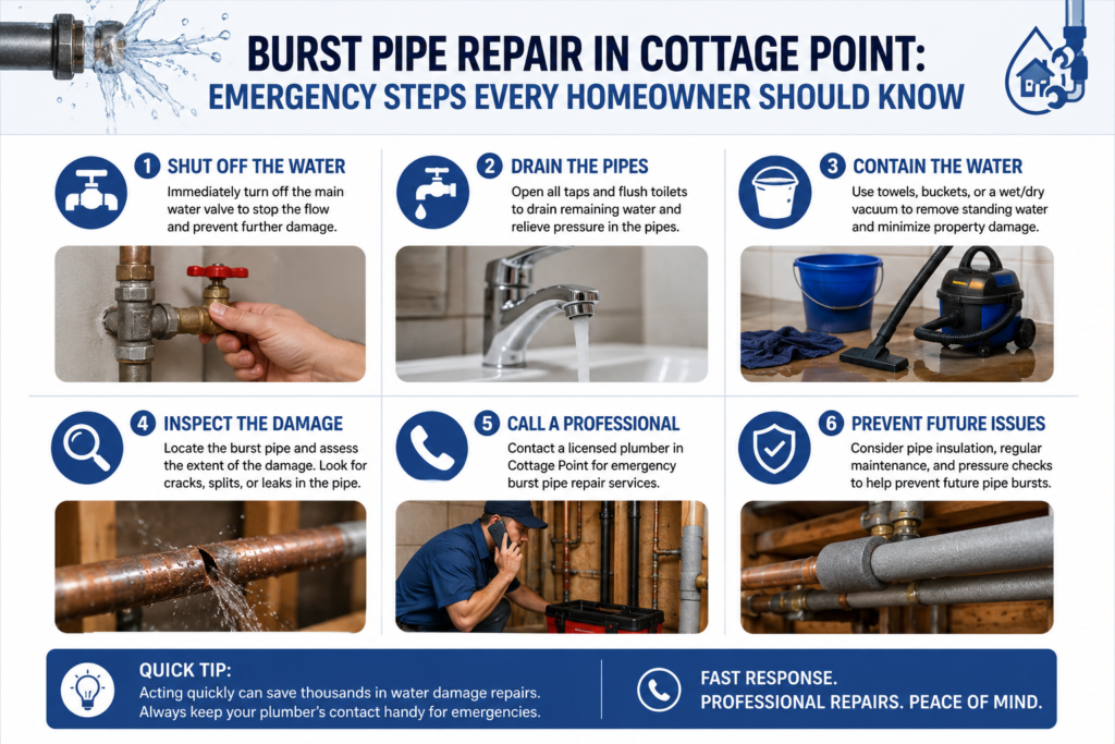 Burst Pipe Repair in Cottage Point