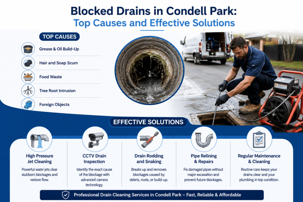 blocked drains in Condell Park